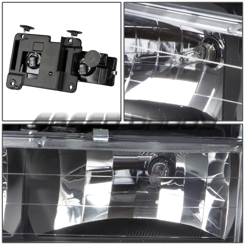 PARA 88-00 GMC CHEVY C/K 1500 2500 3500 PICKUP FARO REPUESTO LÁMPARA NEGRO Foto 2 de 3