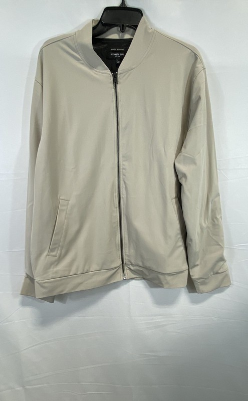 Kenneth Cole New York Men's Tan Full Zip Bomber Jacket Sz L NWT