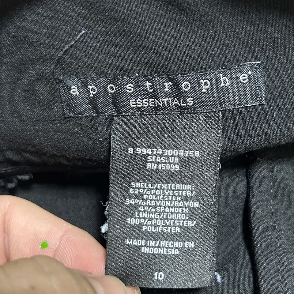 Apostrophe Essentials Skirt Womens 10 Black Career Office Pencil Classic Stretch - Image 2 of 4