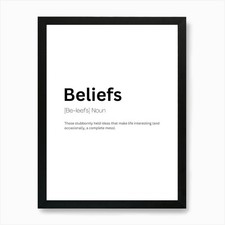 Listing image for Beliefs Definition Meaning Art Prin Framed Wall Art Poster Canvas Print Picture