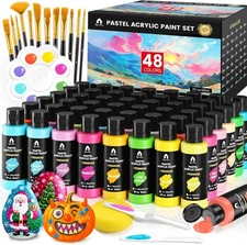 Juego de 64pcs de pintura acrílica con 12 pinceles,para adultos, niños, artistas