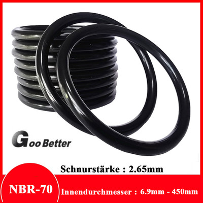 Gummi Dichtungen NBR O Ringe O-Ring Ringe Schnurstärke 2.65mm Schwarz Dichtring