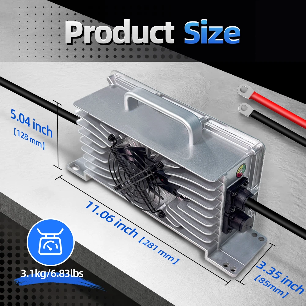 48V 15A LiFePO4 Lithium Battery Charger Aluminum Shell Fast Charging AU Plug