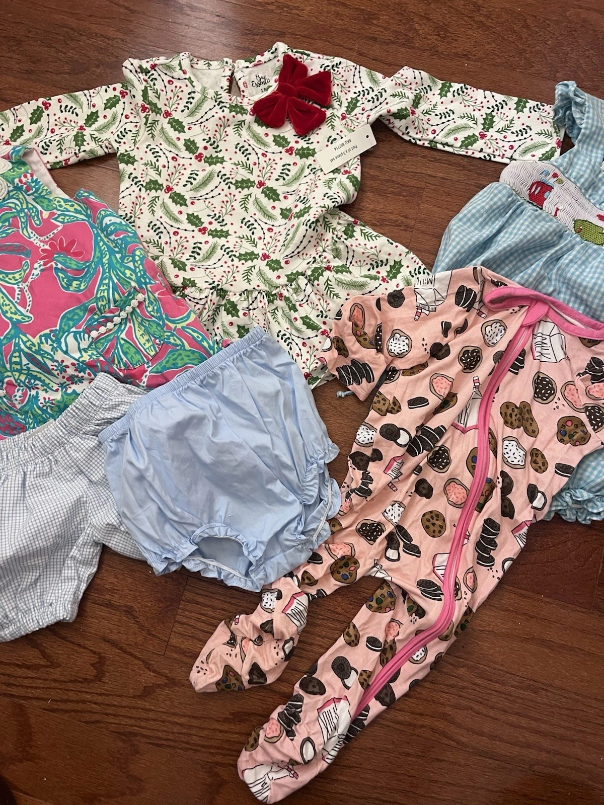 Lot Of 6 Bloomers Preppy Smocked Baby Girls Clothes Size 6-18 Months
