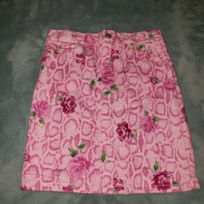 The Childrens Place Girls 6X/7 Cheetah Pink Rose Skirt Elastic Waist Pockets