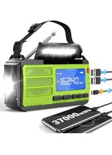 10000mAh Emergency Radio NOAA AM FM Solar Hand Crank Flashlight SOS