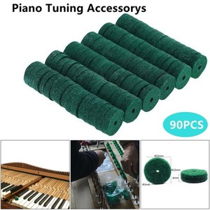 90pcs Piano Claviers Tuning Felt Ring Pad Pianos Réparation Accessoires Vert