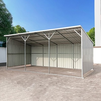 25 x 12FT Metal Livestock Shelter Heavy Duty Farm Shed Equipment Storage Cream