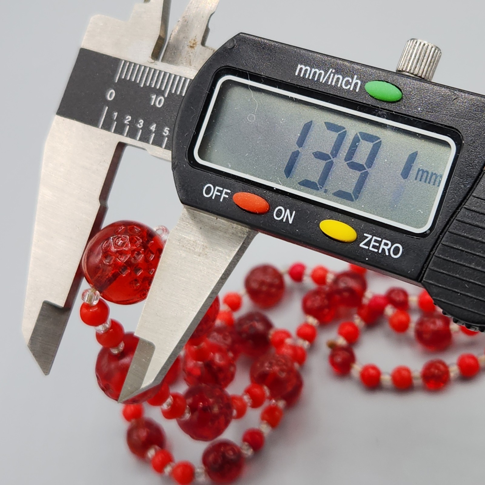 Art Deco Red Pressed Dimpled Translucent Opaque G… - image 13