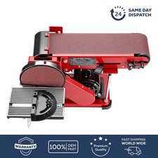 370W Electric Belt Disc Sander Linisher Table Wood Sand w/ Cast Base 2 in1  230V