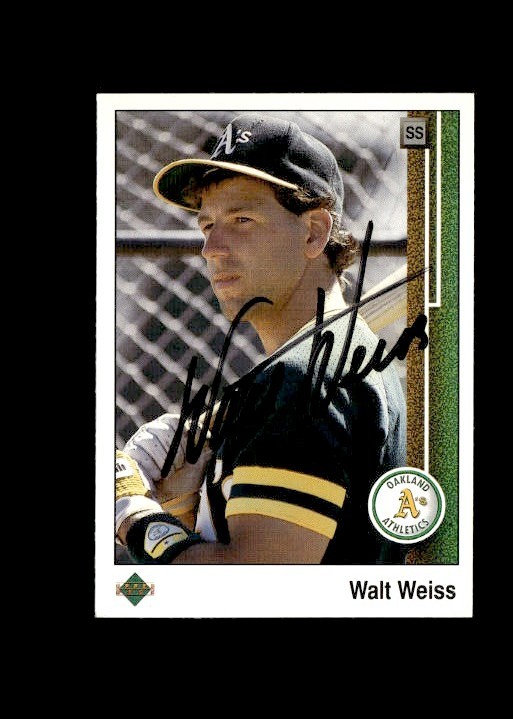 Walt Weiss 1989 Upper Deck A's authentic autographed card