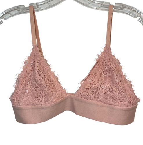 Pepper Bra Wireless Lace Bralette Triangle Pink Medium