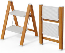 2 Step Ladder, Lightweight Aluminum Folding Step Stool