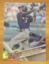 2017 Topps Chrome Refractors RC Orlando Arcia Milwaukee Brewers 
