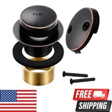 Oil Rubbed Bronze Bathtub Drain Tip-Toe Tub Trim Set with Two-Hole Overflow Fac