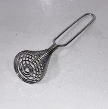 Stainless Steel French Spring Coil Whisk - Wired Whipped Cream Egg Beater 8 inch