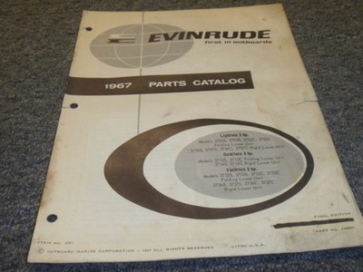 1967 Evinrude Lightwin 3HP 3703C 3706S 3707S Outboard Parts Catalog Manual xo