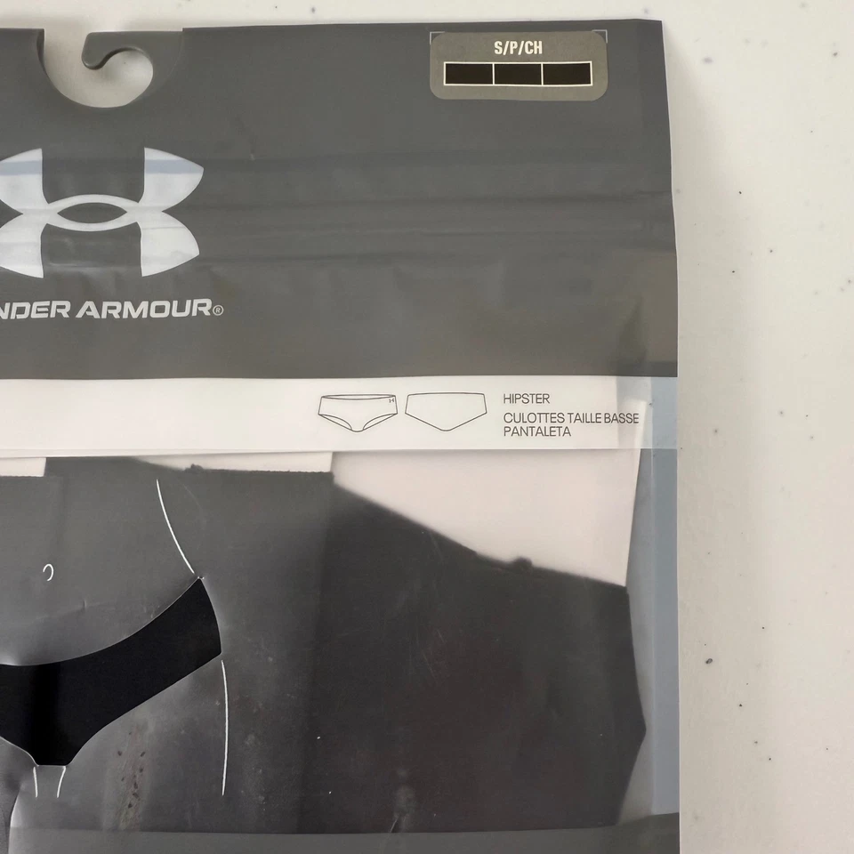 Paquete de 3 ropa interior Under Armour UA Pure Stretch Hipster para mujer S negra ligera Foto 4 de 4