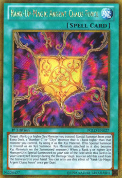 Rank-Up-Magic Argent Chaos Force PGLD-EN027 Gold Secret Rare Englisch Excellent