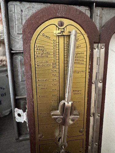 Antikes deutsches Taschenmetronom Sarg Stil Holz Pa-Sta mit Schlüssel - Bild 2 von 7
