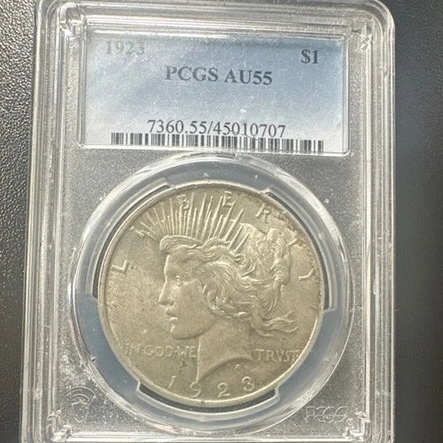 PCGS 1923 Peace Dollar Silver $1 Coin AU55