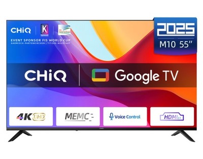 CHiQ Fernseher Smart LED TV 4K  U55M10V 55 Zoll Google TV HDR10 Rahmenlos