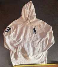 Polo Ralph Lauren Big Pony Pullover Hoodie Sweatshirt - Wht - Size Medium  