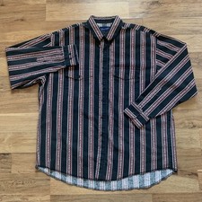 90s XL Wrangler Cowboy X-Long Tails Shirt Aztec Print