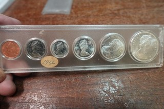 1966 Canada Centennial 80% Silver 6 Coin Canadian Set in Holder