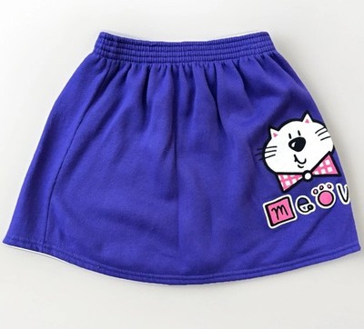 Vintage 90s Cat Kitten Bow Tie Purple Skirt Meow Girls Size 5