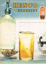 ADVERTISING 1956 HENCO by HENNESSY cognac with water