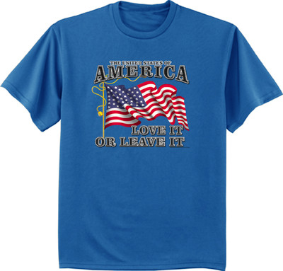 men's big and tall t-shirt America love it or leave it USA flag American  pride