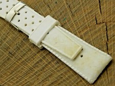 Speidel Vintage NOS Unused White Rubber Watch Band w Silver Tone Buckle 20mm