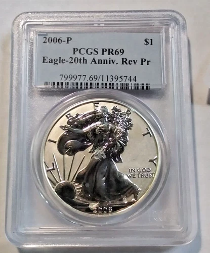 2006-P American Silver Eagle PCGS PR69 20th Anniversary Reverse Proof (769)