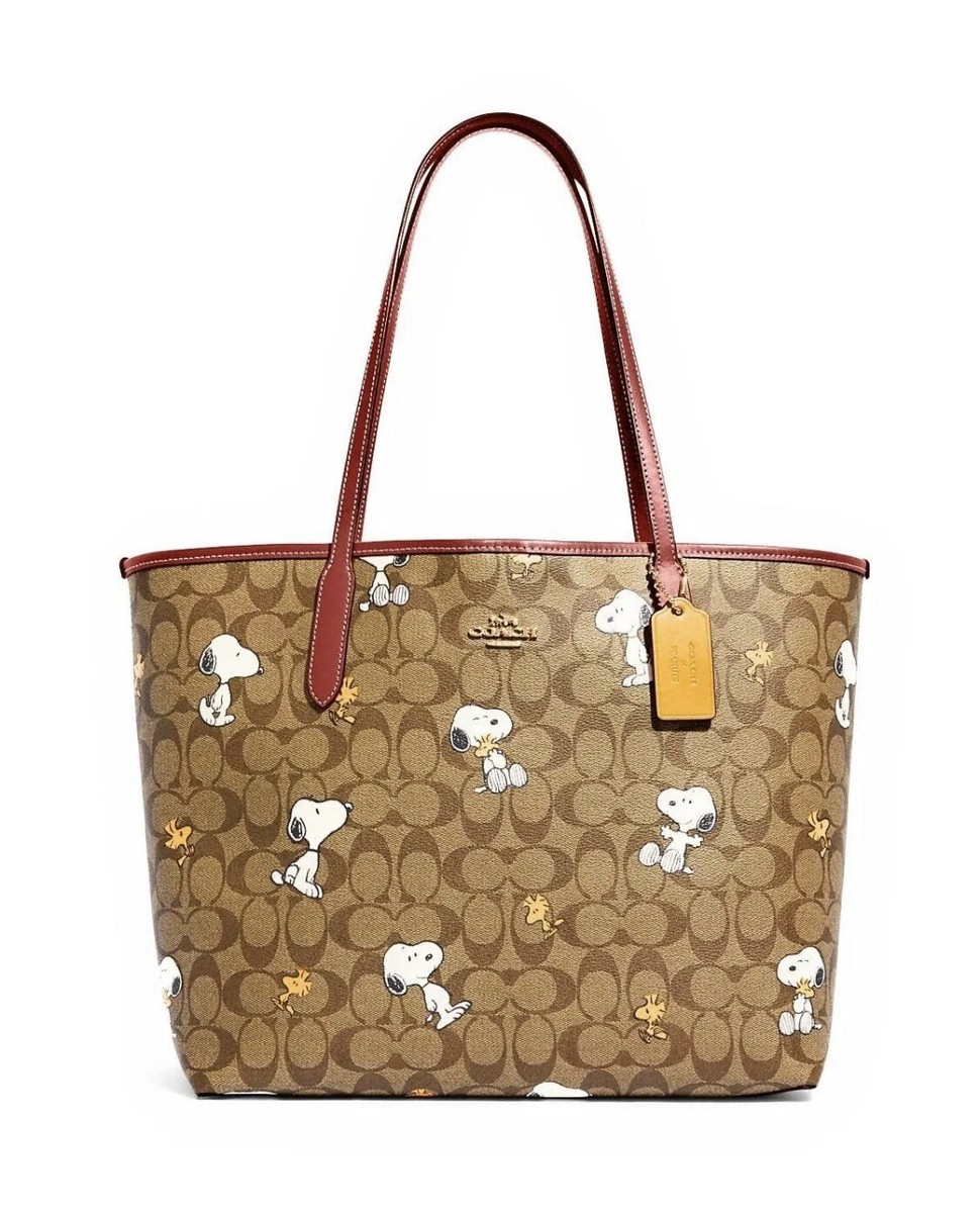Coach Peanuts Snoopy Redwood Tote Bag | eBay