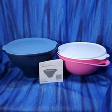 Tupperware WOW Pop Microwave Popcorn Maker with Pink 12c Thatsa Bowl NEW