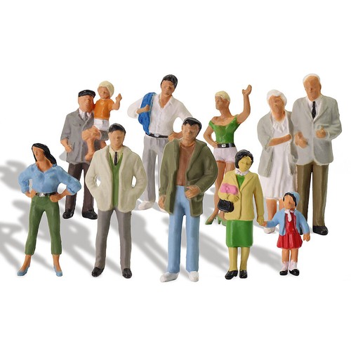 P4306 20pcs O Gauge Passenger People1:43 Scale Painted  Standing Figures - Afbeelding 1 van 7