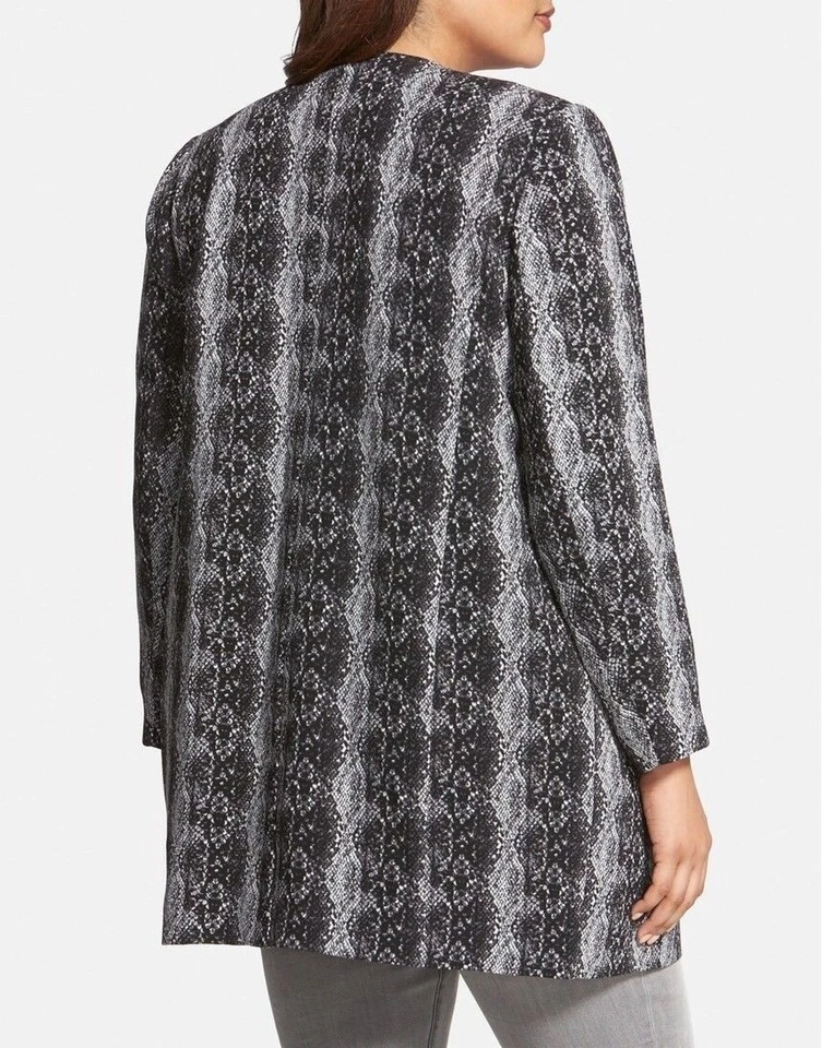 Sejour 196732 Womens Textured Front Zip Topper (Plus Size) Size 22W - Image 2 of 4