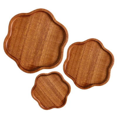 1 X Ebenholz Tee Serviertablett Hexagon Obstteller Holzpalette Getränketablett - Bild 1 von 4