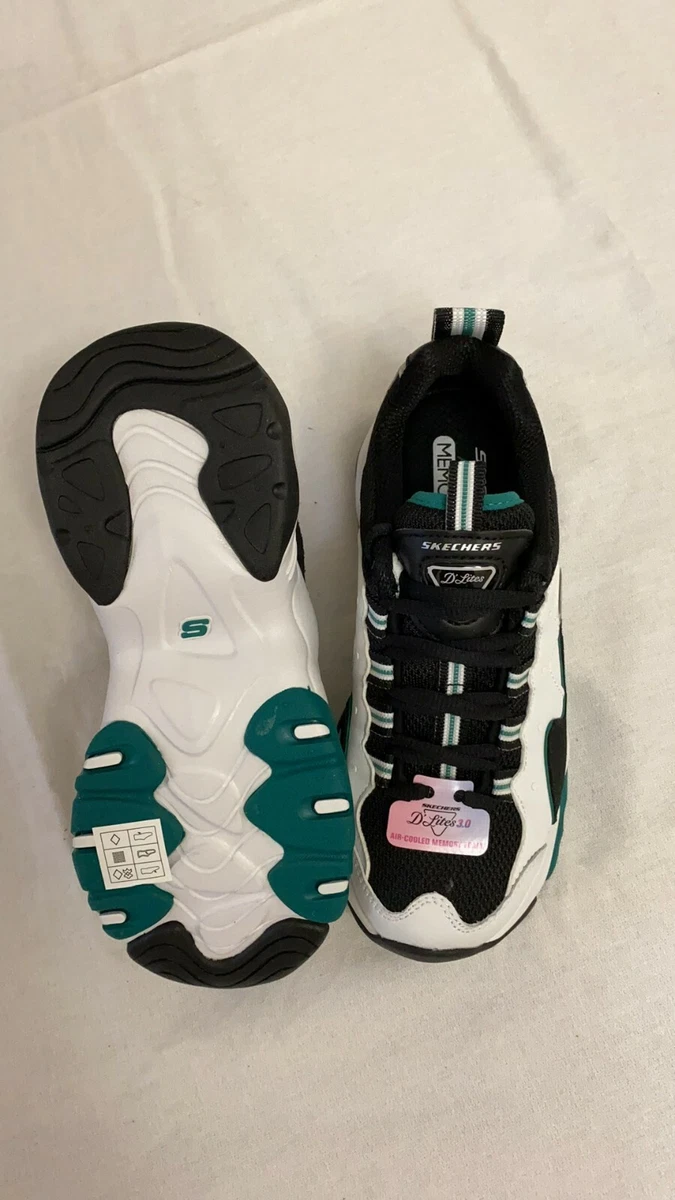 Skechers d lite white cheap green