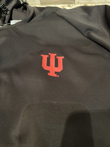 NEW Authentic Brand Indiana IU Hoosiers Black Red XL Hoodie IU Football NWT Curt - Picture 2 of 6
