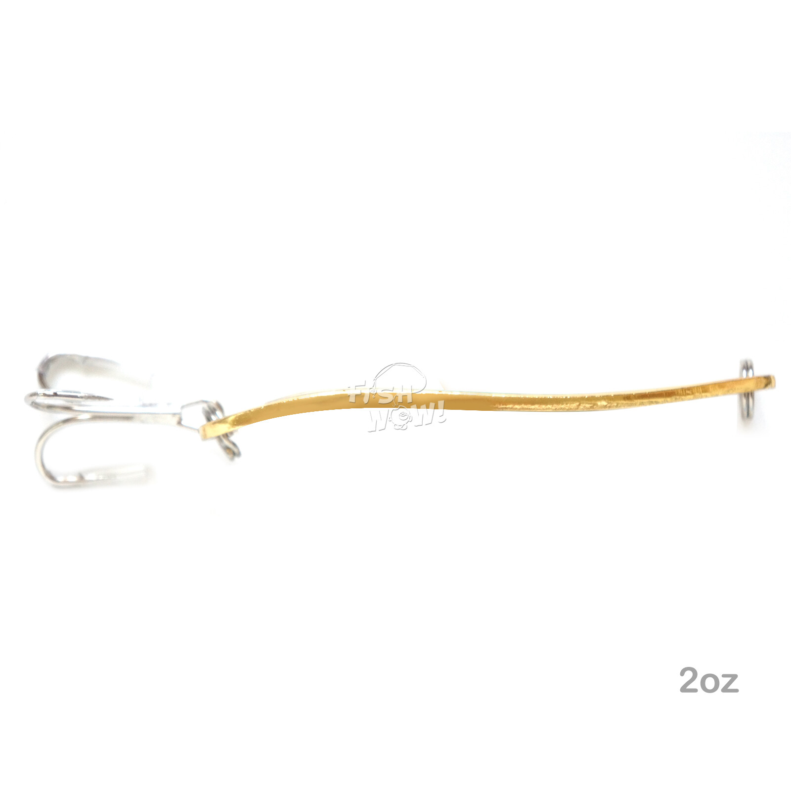 15pcs 2oz Fishing Spoons Trolling Flutter Treble Hook Casting Jigs Gold tape NEW - Image 10