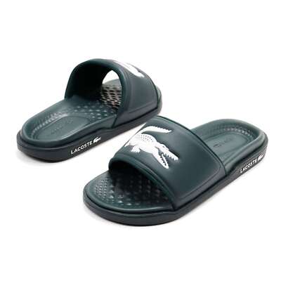 13 Size Lacoste Black Slippers with White Crocodile Lacoste Crocodile Synthetic Black/White Slides - Men main image 4