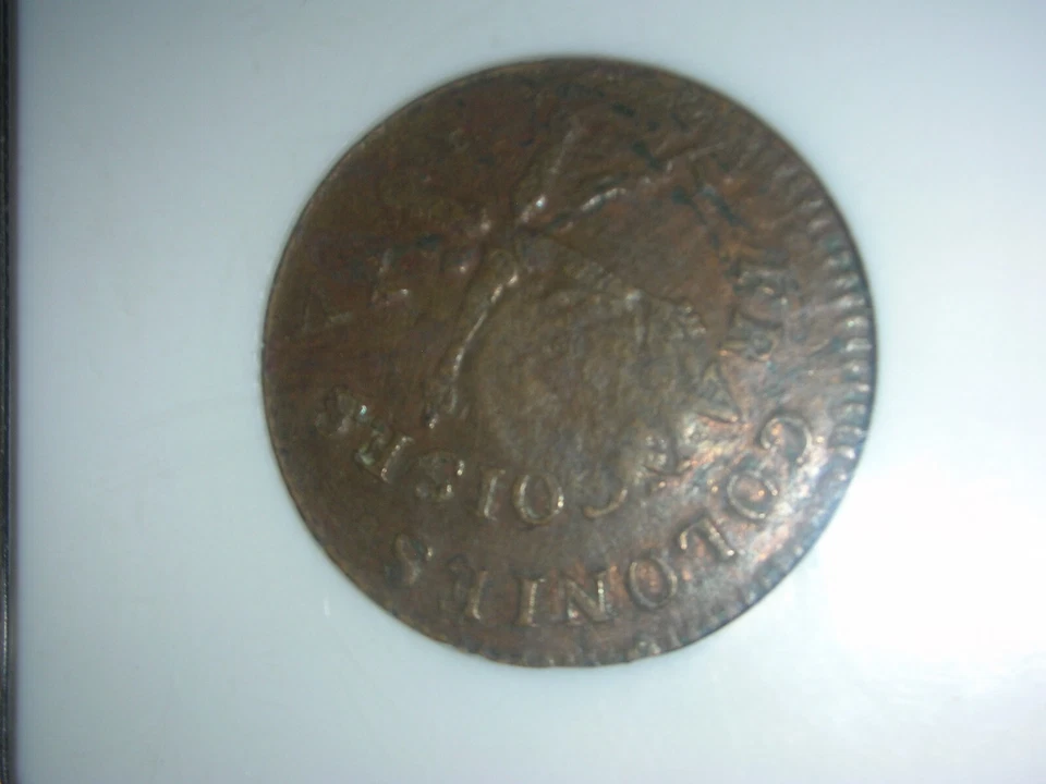 1767A French Colonies Copper with RF NGC AU 50 BN - Image 4 of 4