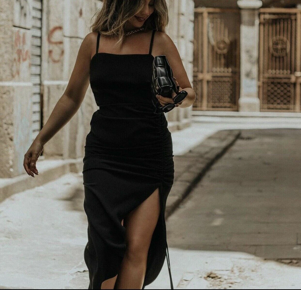 Zara draped black dress Clearance