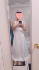 White square neck strappy wedding dress size 8 pre-owned by Jasmine