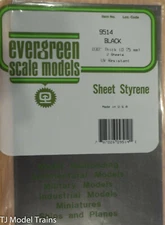 Evergreen Styrene #9514 Black 6 x 12" 15.2 x 30.5cm -- .030" .08cm Thick pkg(2)