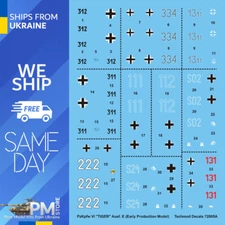 Techmod 72805 1/72 Decal for Pzkpfw VI TIGER I Early Accessories for model kit
