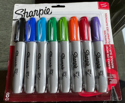 SHARPIE Permanent Markers Chisel Tip Classic Colors 8 Count New Sealed
