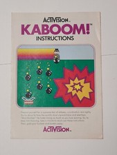 1981 Vintage ATARI 2600 KABOOM! Video Game INSTRUCTIONS BOOKLET Manual ONLY